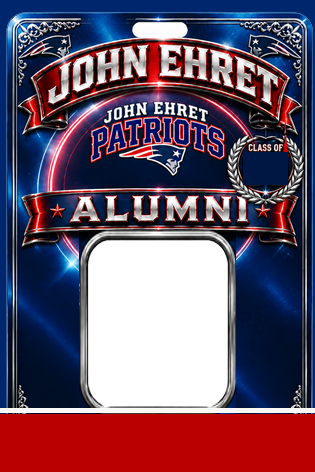 John Ehret Alumni ID card. Ready NEXT DAY or SAME DAY